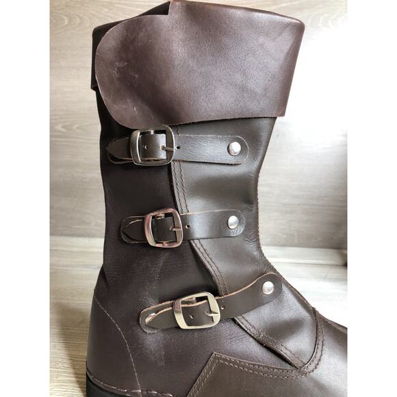 Medieval Leather Boots Historical Leather Brown Boots Size 9 main image 4